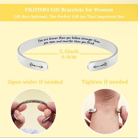 Engraved Inspirational Cuff Bracelet - Picture 3 of 3